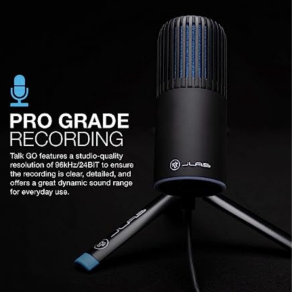 (NEW) JLab Talk Go USB Microphone - Black (MTALKGORBLK4)